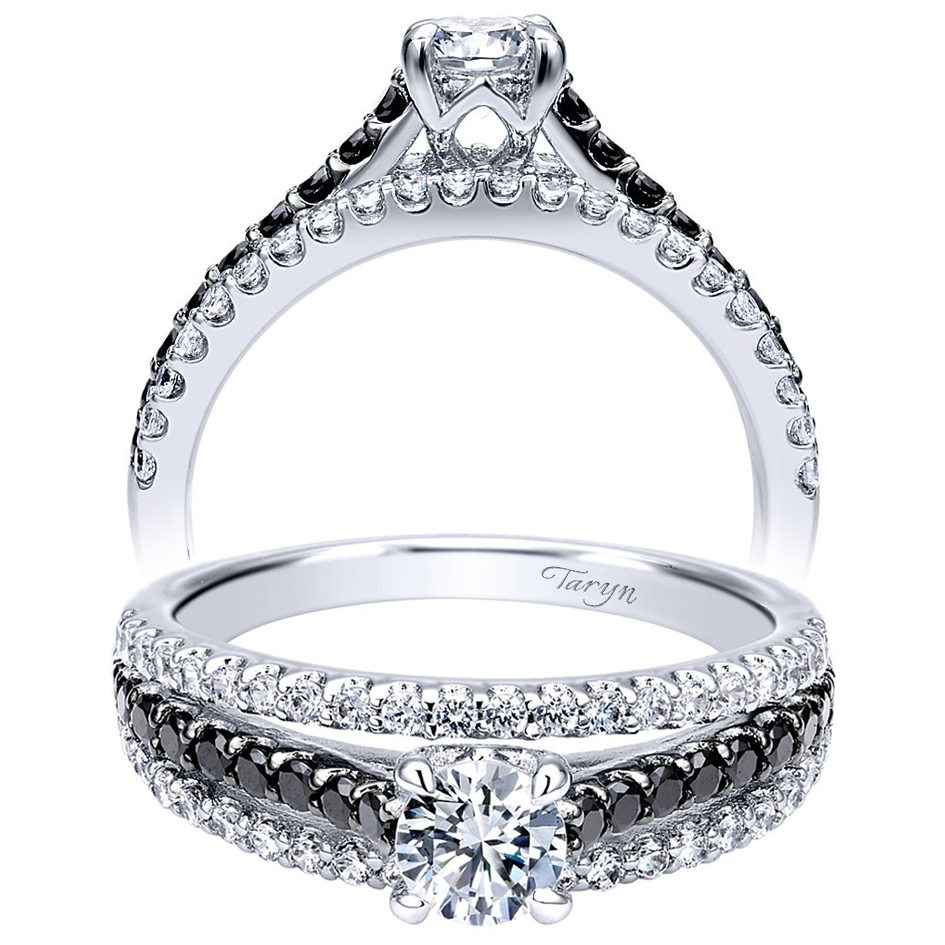 Taryn 14k White Gold Round Split Shank Engagement Ring TE911937R0W44BD