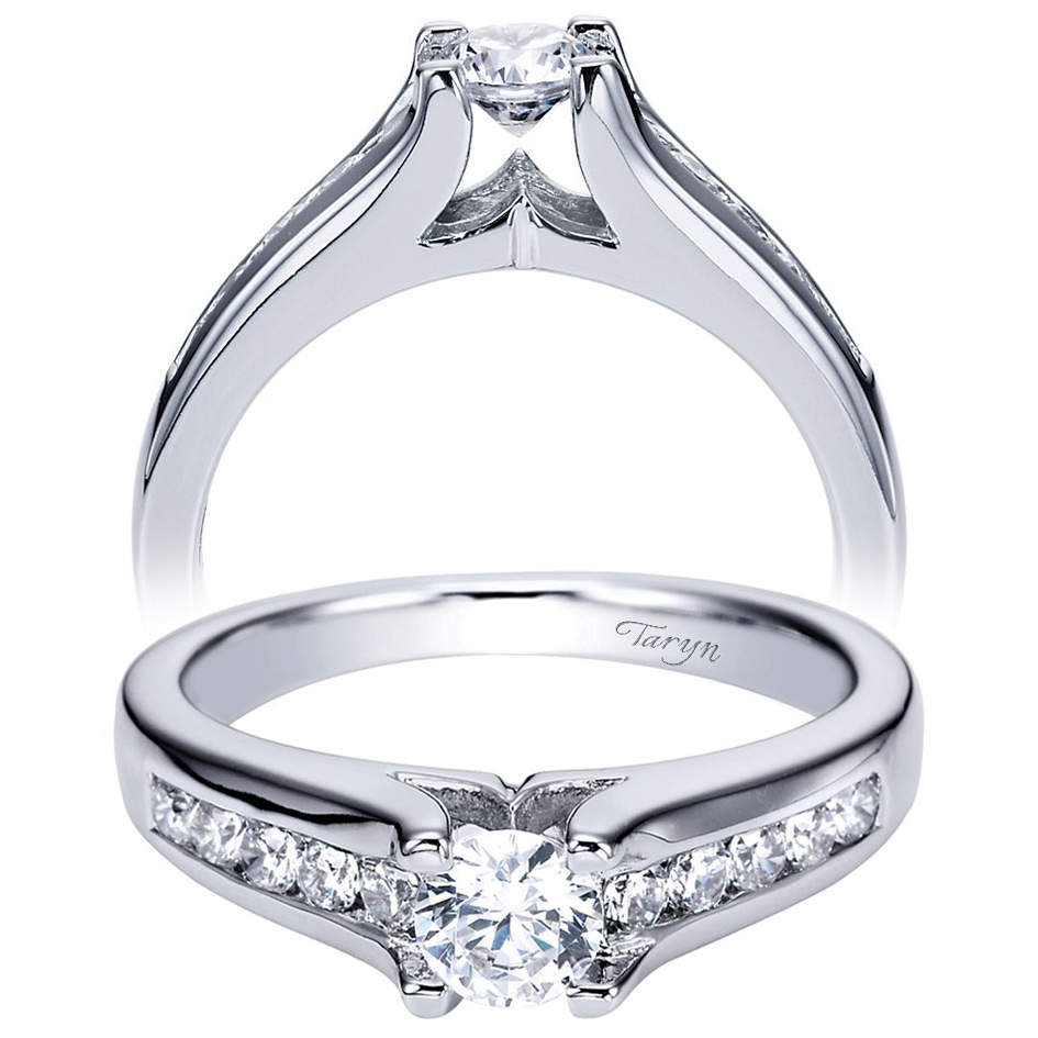 Taryn 14k White Gold Round Straight Engagement Ring TE93882W44JJ