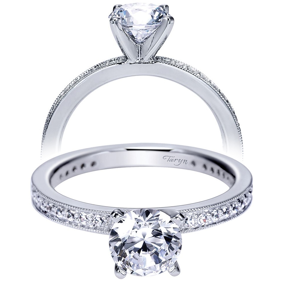 Taryn 14k White Gold Round Straight Engagement Ring TE94121W44JJ