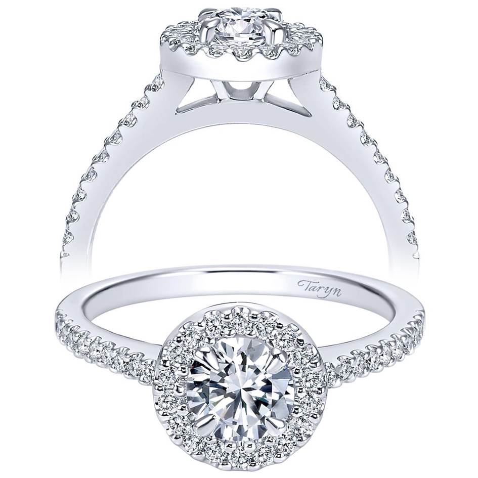 Taryn 14k White Gold Round Halo Engagement Ring TE95424W44JJ