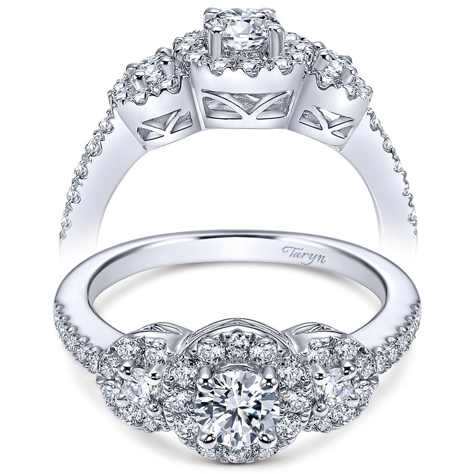 Taryn 14k White Gold Round Halo Engagement Ring TE95992W44JJ