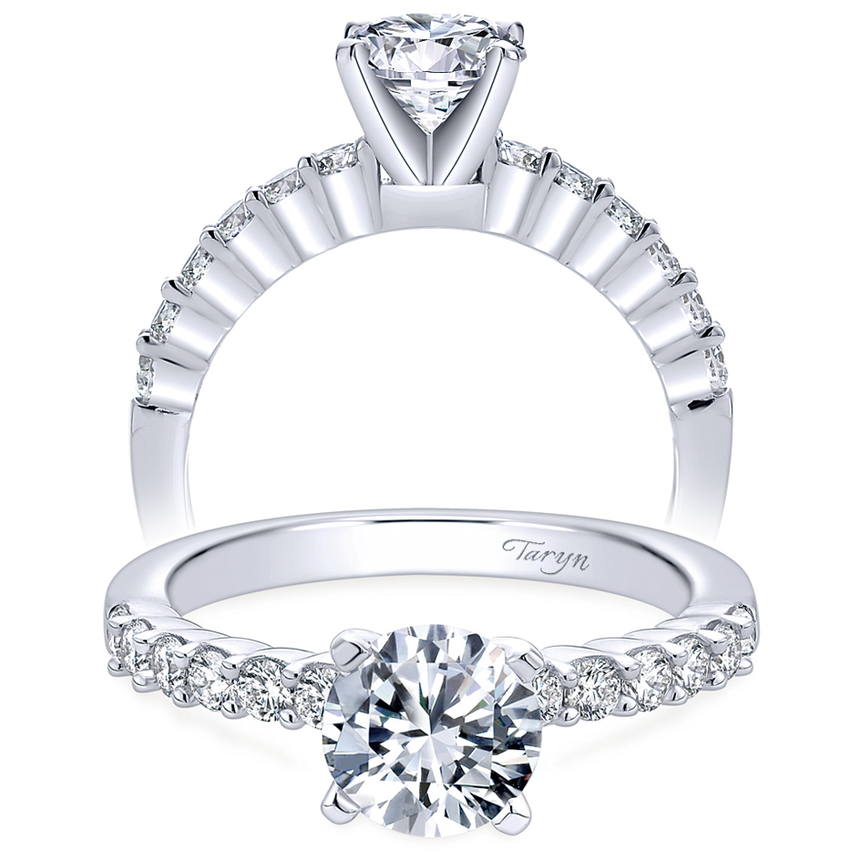 Taryn 14k White Gold Round Straight Engagement Ring TE6874W44JJ