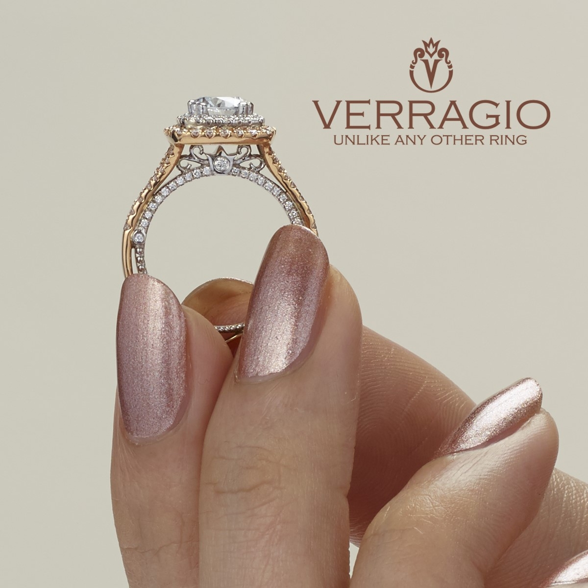 Verragio Venetian-5065CU-2RW Platinum Engagement Ring