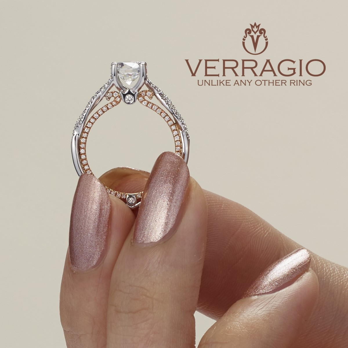 Verragio Couture-0421DR-TT Platinum Engagement Ring