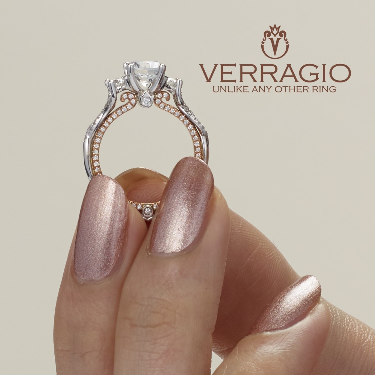 Verragio Couture-0423DR-TT 14 Karat Engagement Ring