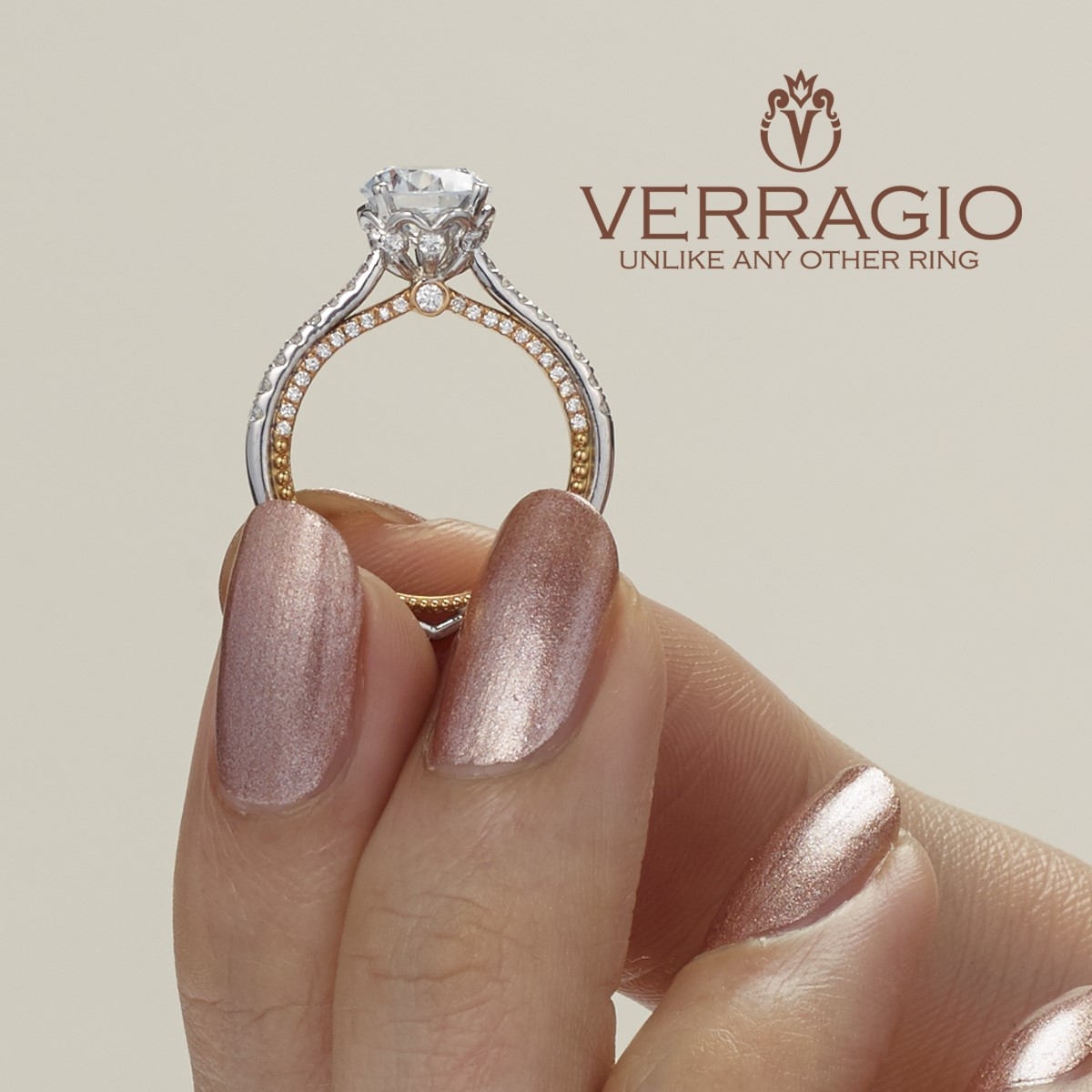 Verragio Couture-0456RD-2WR Platinum Engagement Ring Alternative View 3