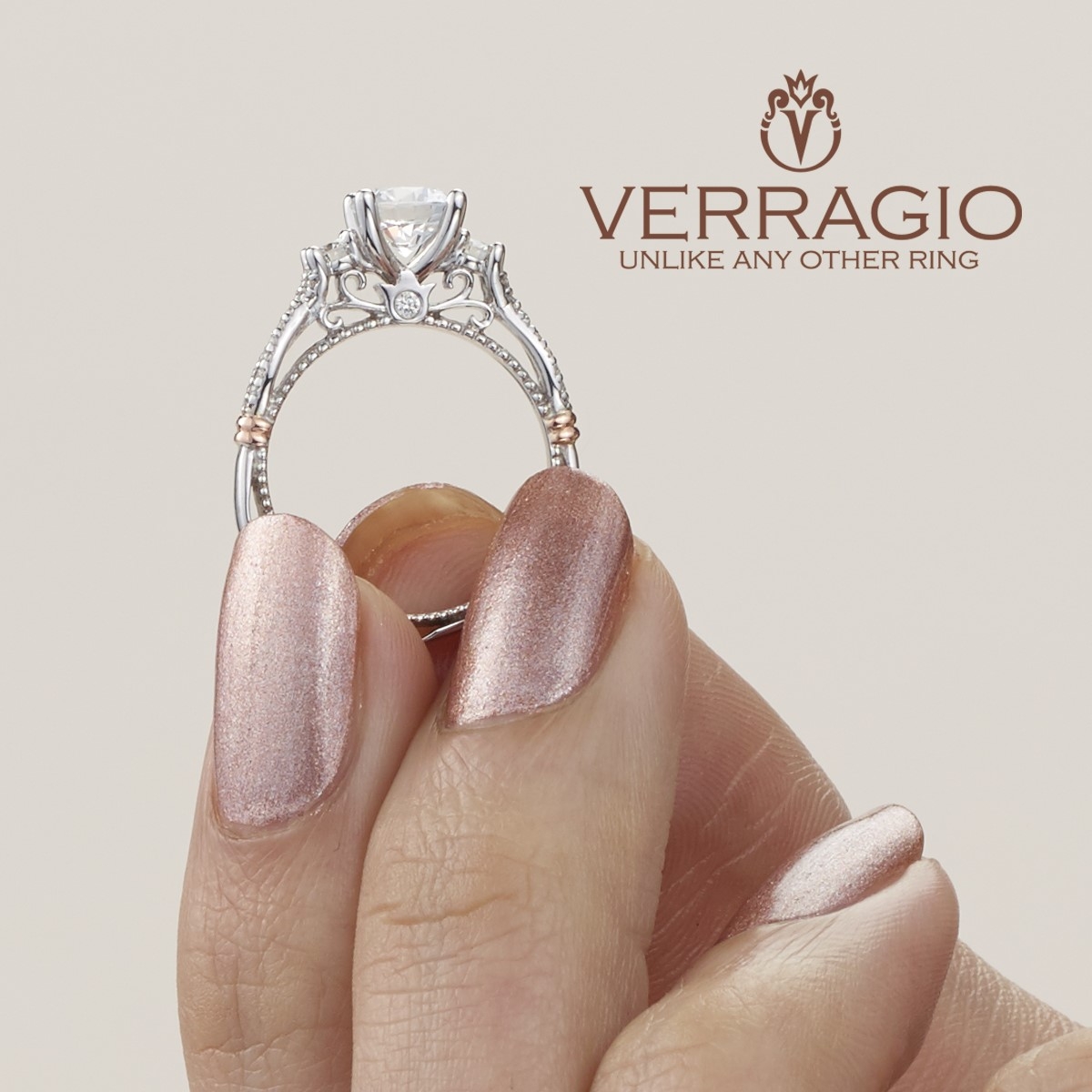 Verragio Parisian-129R Platinum Engagement Ring Alternative View 4