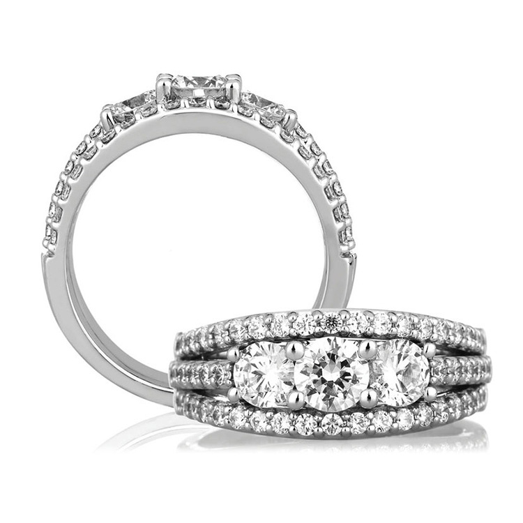A Jaffe Classic Platinum Engagement / Wedding Ring WR0790