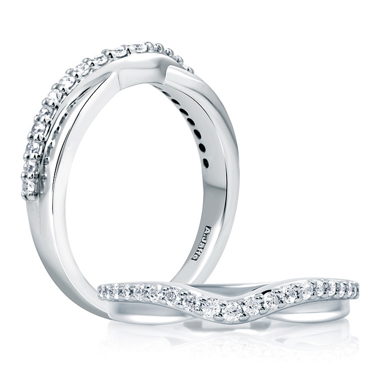 A.JAFFE Platinum Diamond Wedding Ring / Band WR0971