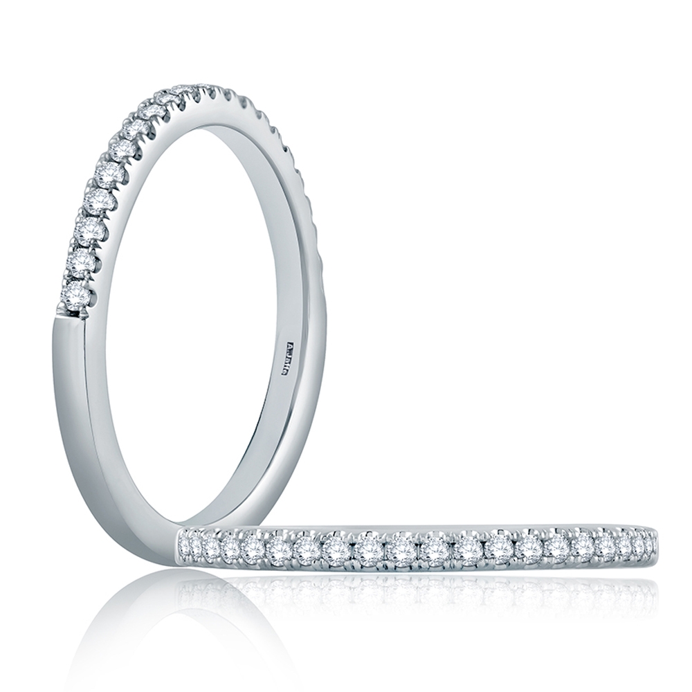 A.JAFFE Platinum Classic Diamond Stackable Ring WR1044