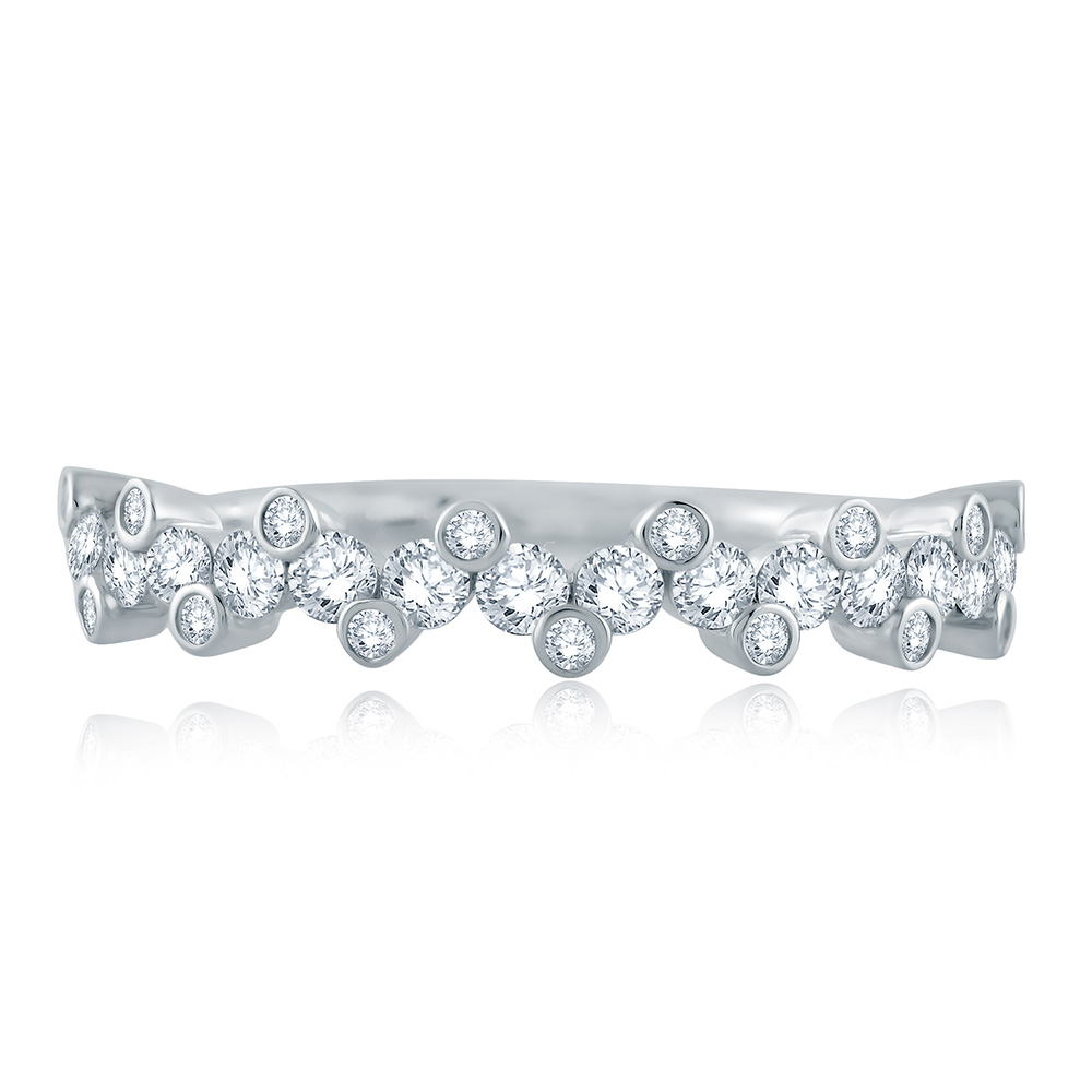 A.JAFFE Platinum Classic Diamond Stackable Ring WR1058