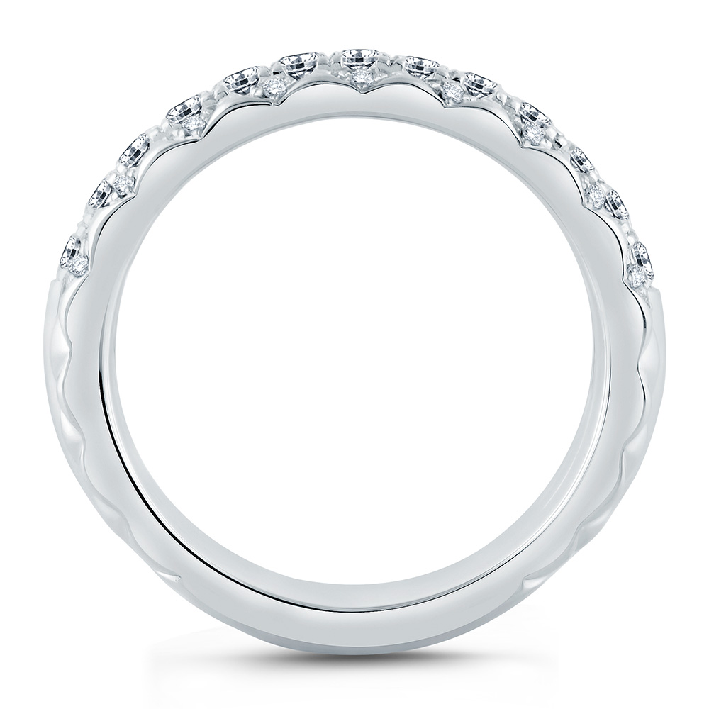 A.JAFFE Platinum Classic Diamond Wedding / Anniversary Ring WR1061Q Alternative View 1