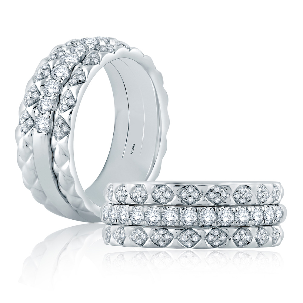 A.JAFFE Platinum Classic Diamond Wedding / Anniversary Ring WR1061Q