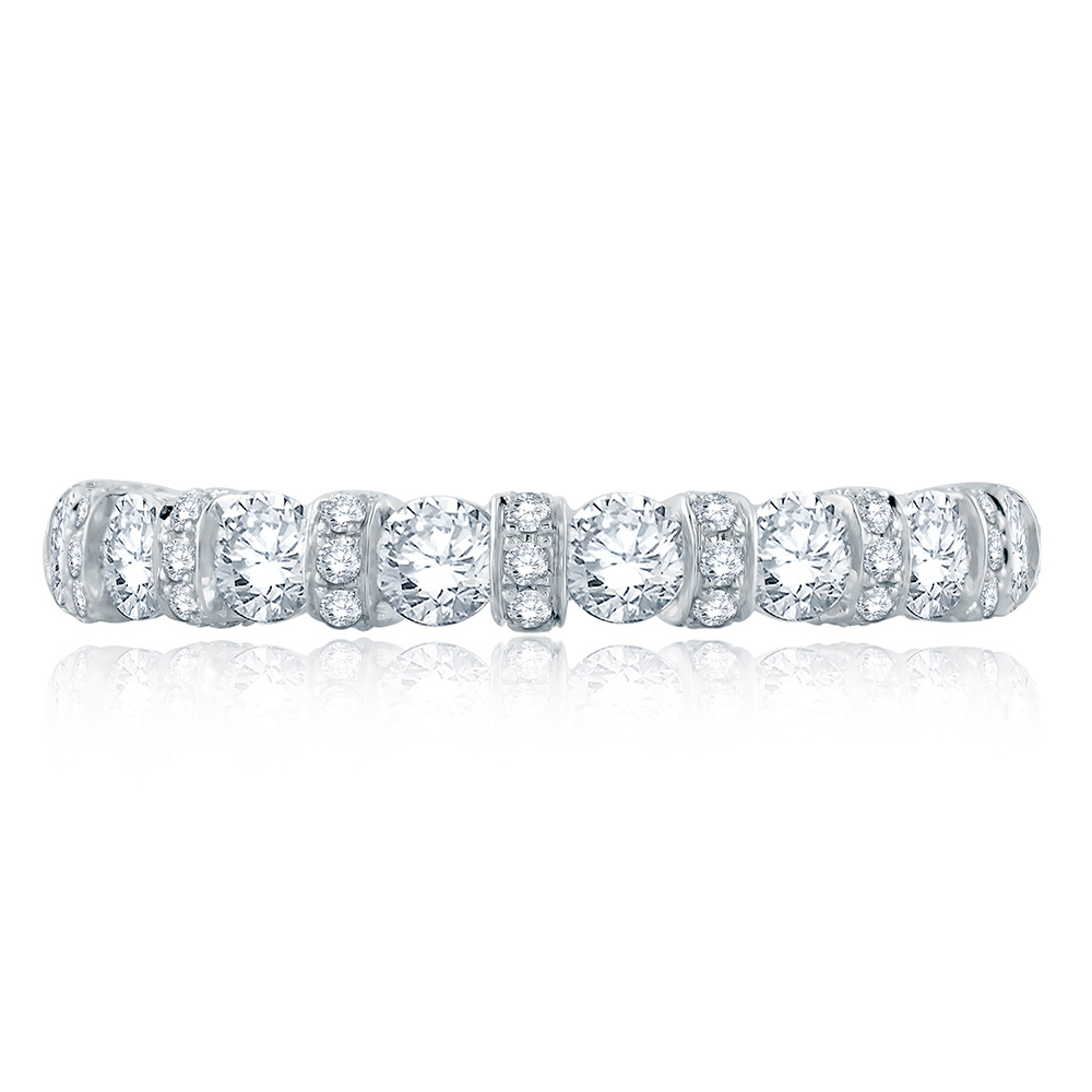 A.JAFFE Platinum Classic Diamond Wedding / Anniversary Ring WR1069