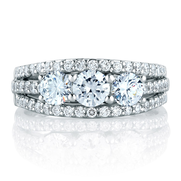 A Jaffe Signature Platinum Wedding Ring WRS063 / 169 Alternative View 2