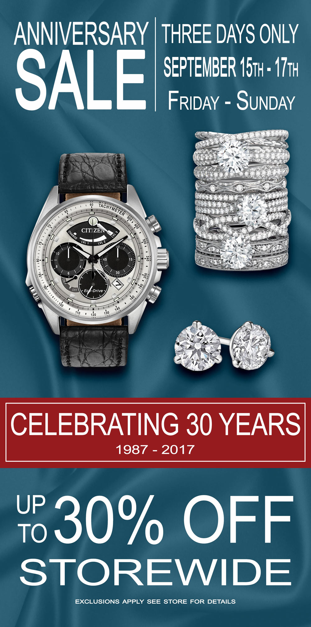 30th Anniversary Sale - September 2017