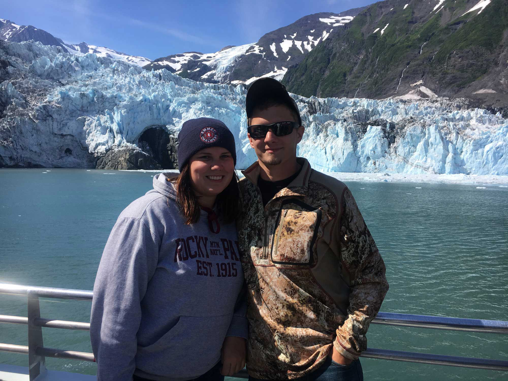 Paige and Brendan 26 glacial tour Prince William Sound Whittier Alaska