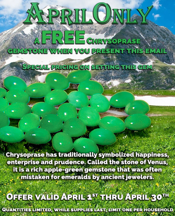 Chrysoprase - FREE Gemstone - April 2015