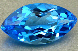 A Swiss blue marquise-cut topaz