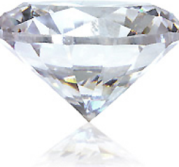 A round brilliant diamond seen from the side