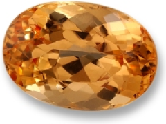 A pale golden oval-cut gem