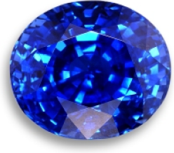 An oval blue sapphire