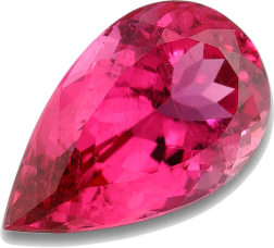 A pear-shaped pink tourmaline