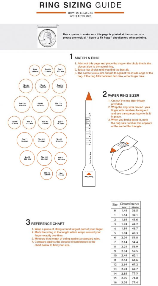 Finger Size - Ring Size